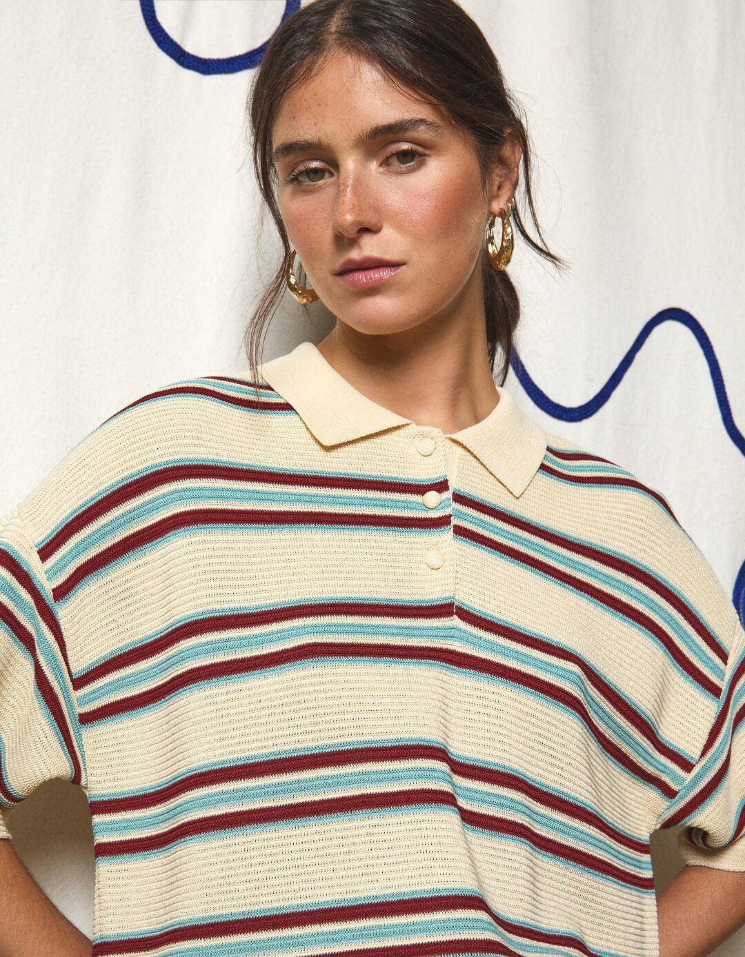 Polo de Malha, Mulher, Bege 