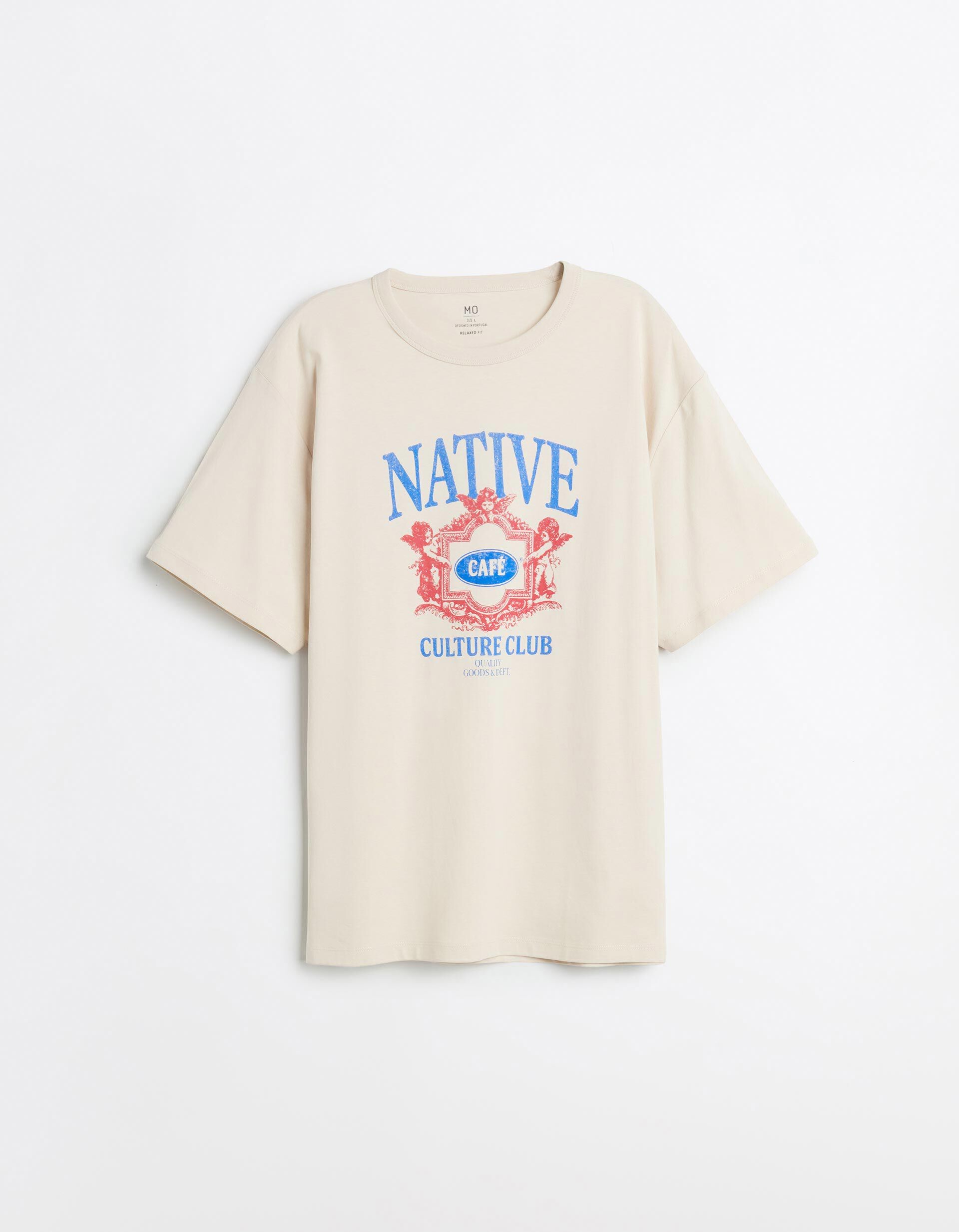 Comprar Online T-shirt Jersey Estampada, Homem, Bege