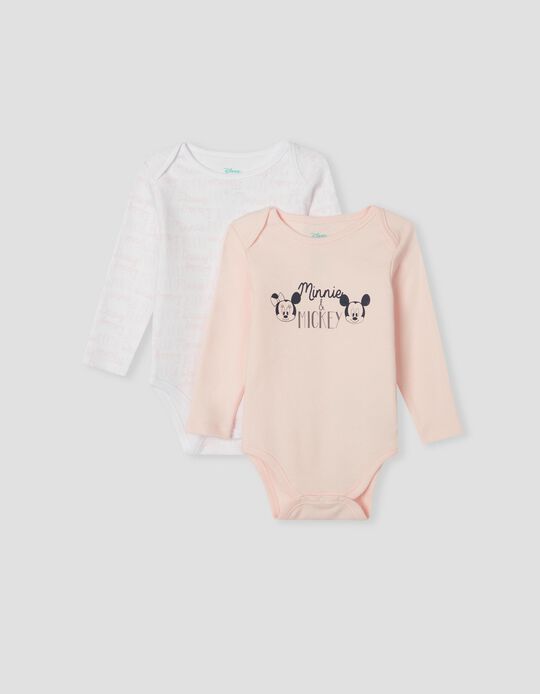 2 Disney Bodysuits, Baby Girl, Pink/ White