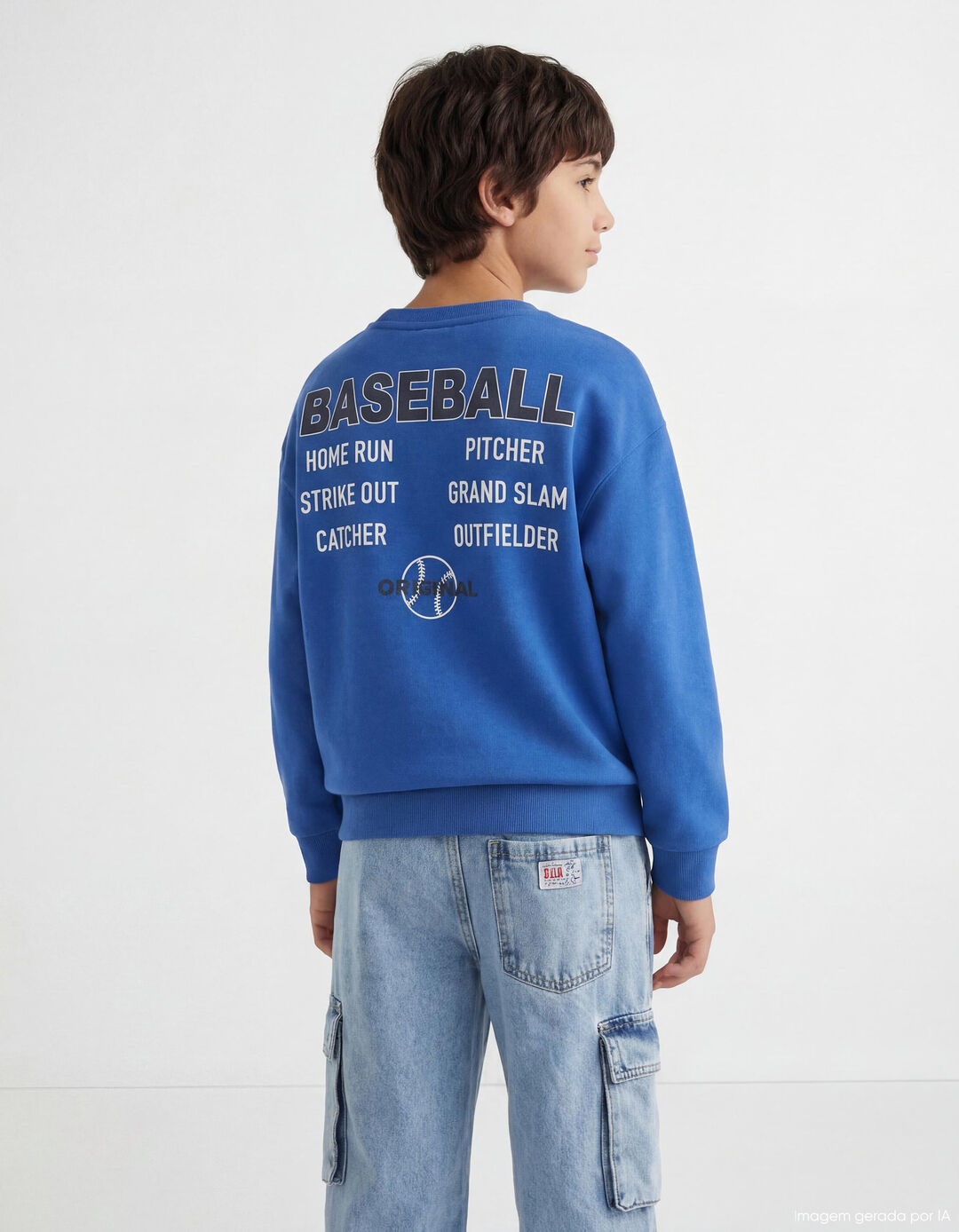 Sweatshirt de Felpa, Menino, Azul