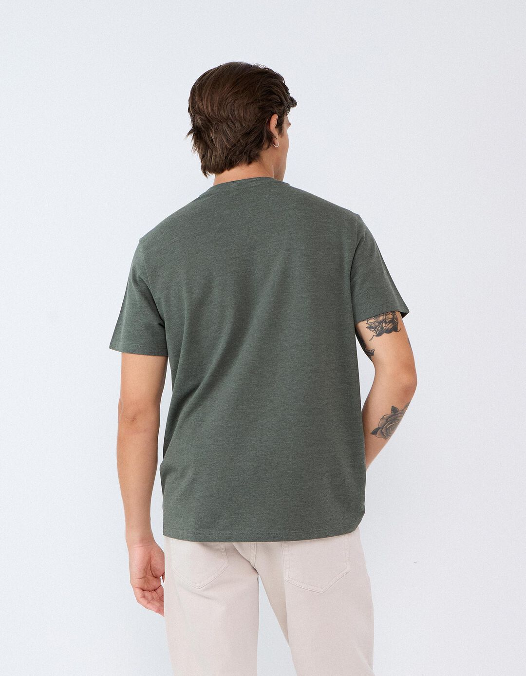 T-shirt Piquet, Homem, Verde Escuro
