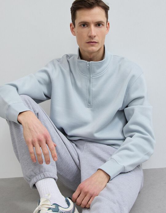 Comprar Online Camisola de Felpa, Homem, Azul Claro