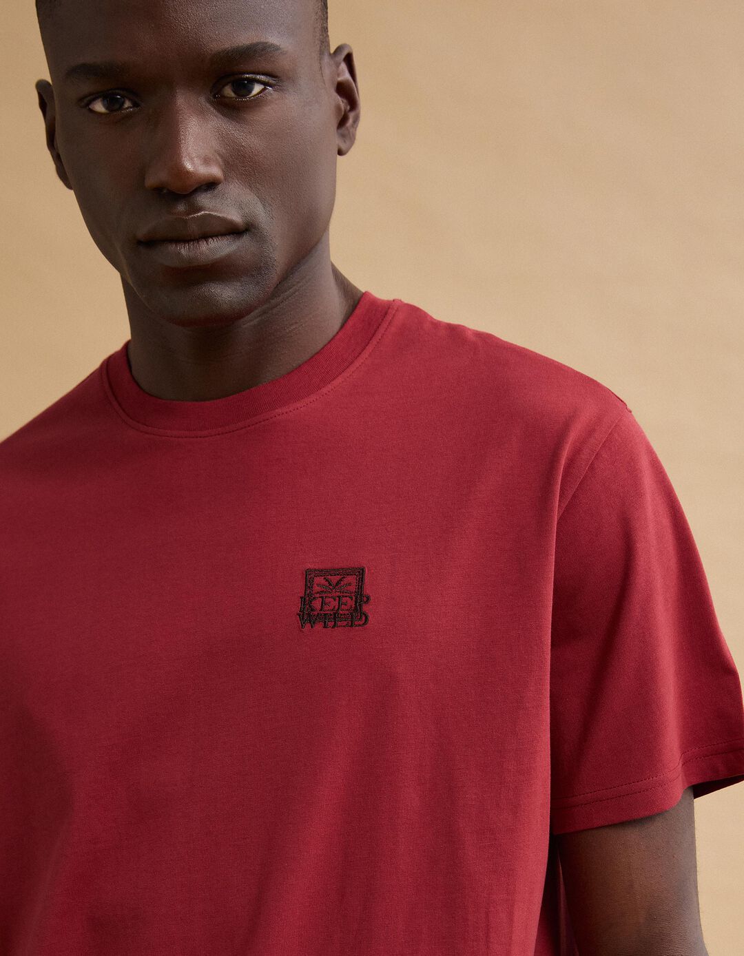 T-shirt Jersey, Homem, Vermelho Escuro