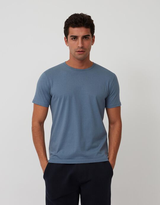 T-shirt Básica, Homem, Azul Claro