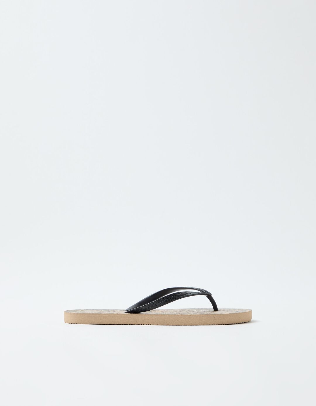 Chinelos de Dedo Animal Print, Mulher, Preto