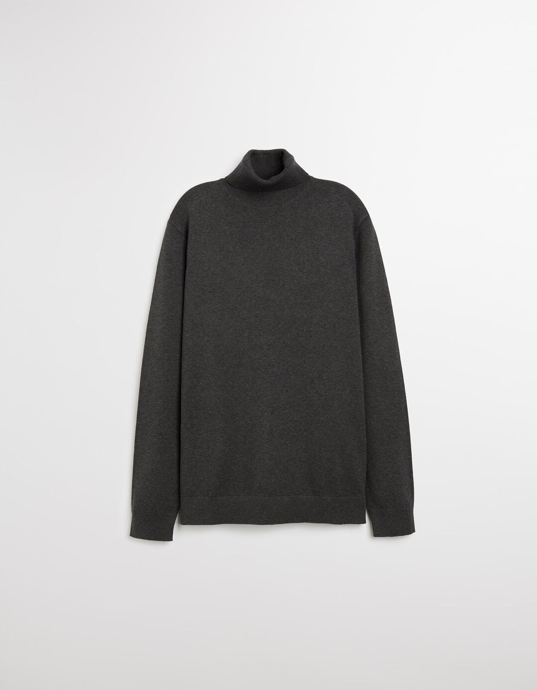 Camisola de Malha com Gola Alta, Homem, Cinzento Escuro