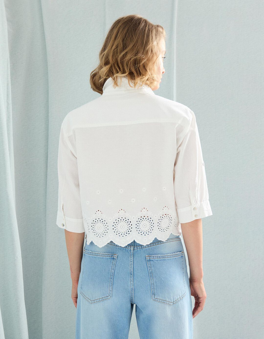 Blusa com Bordado, Mulher, Branco
