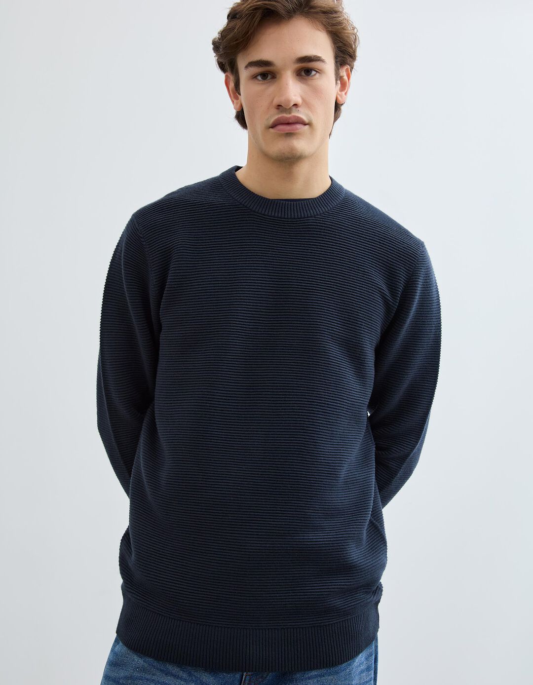 Camisola de Malha, Homem, Azul Escuro