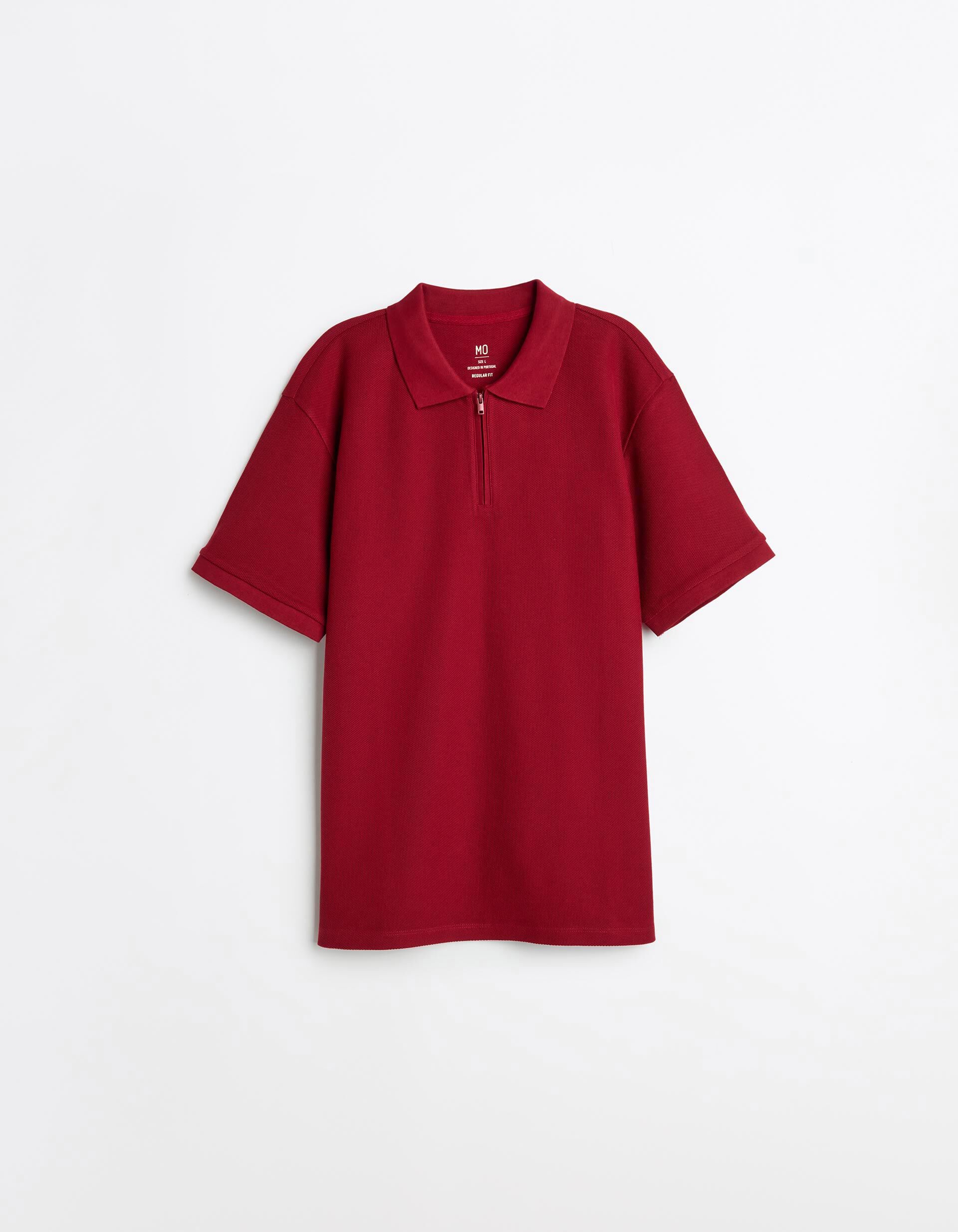 Comprar Online Polo com Fecho, Homem, Vermelho Escuro
