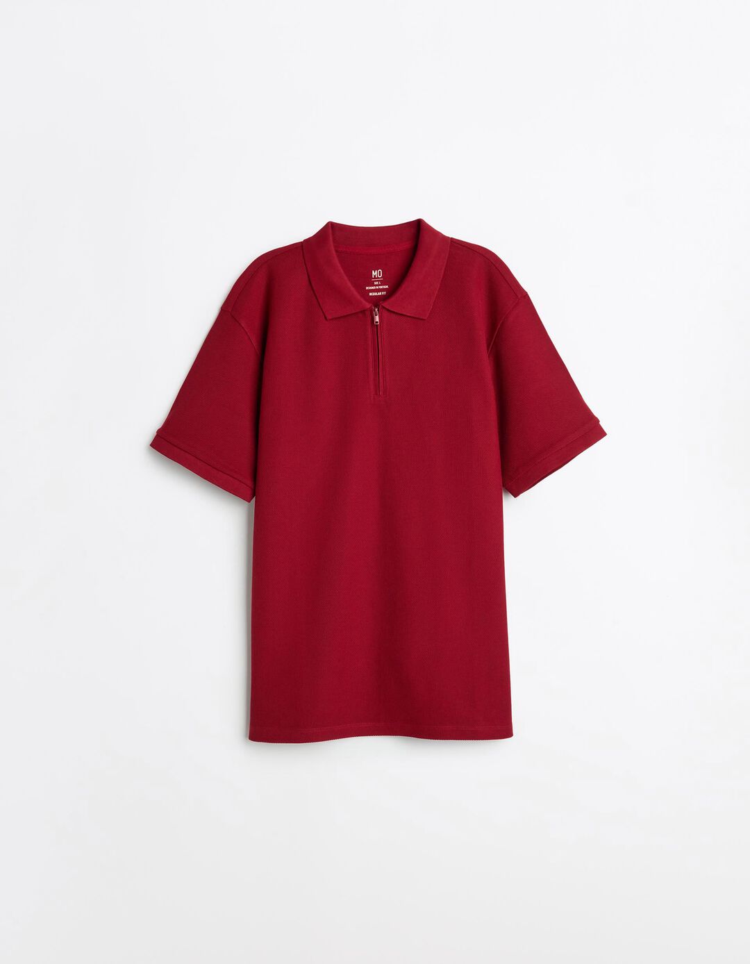 Polo com Fecho, Homem, Vermelho Escuro