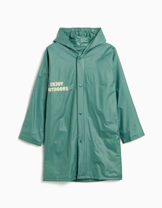 Comprar Online Casaco Impermeável com Capuz, Menino, Verde Escuro