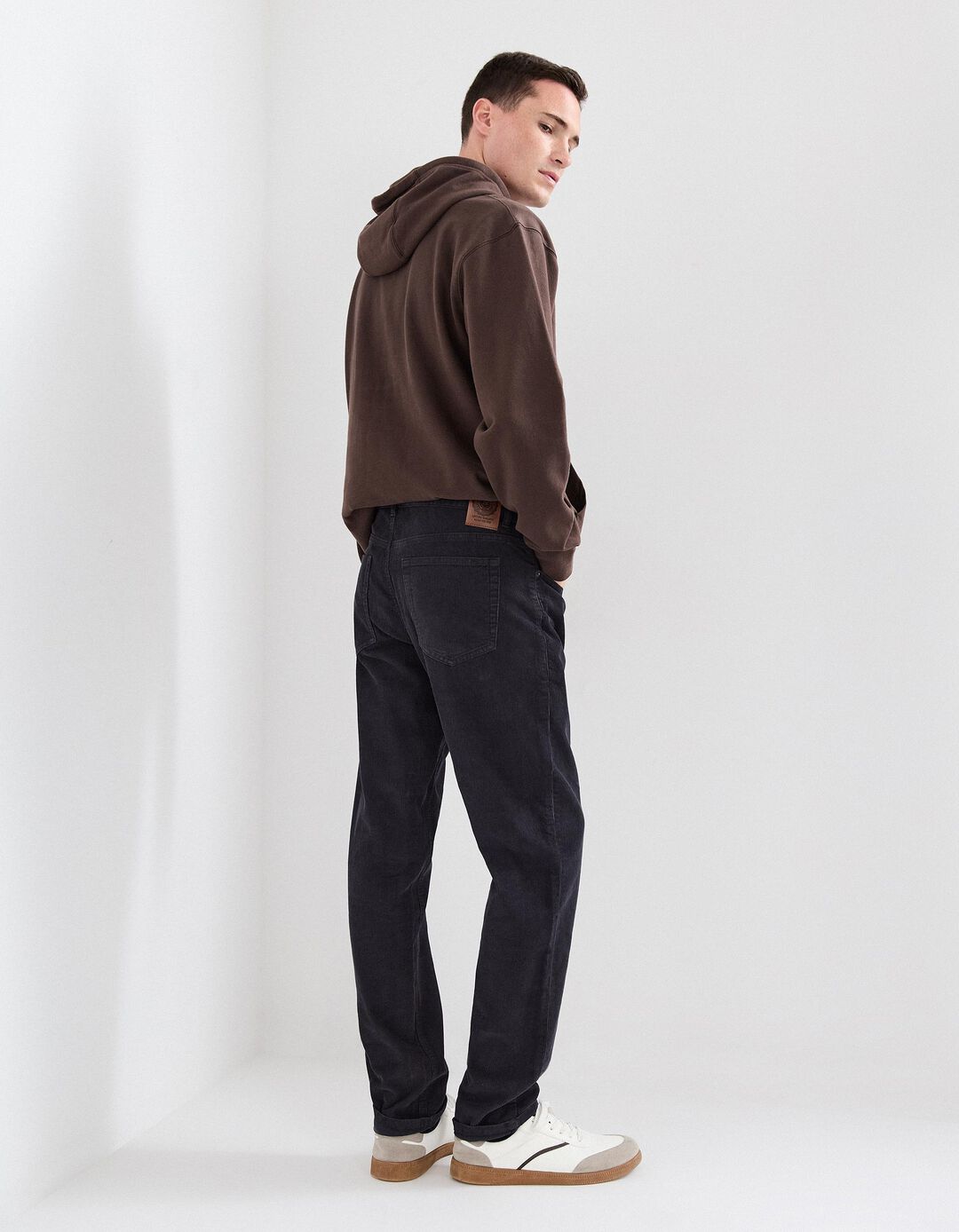 Calças de Bombazina, Homem, Azul Escuro