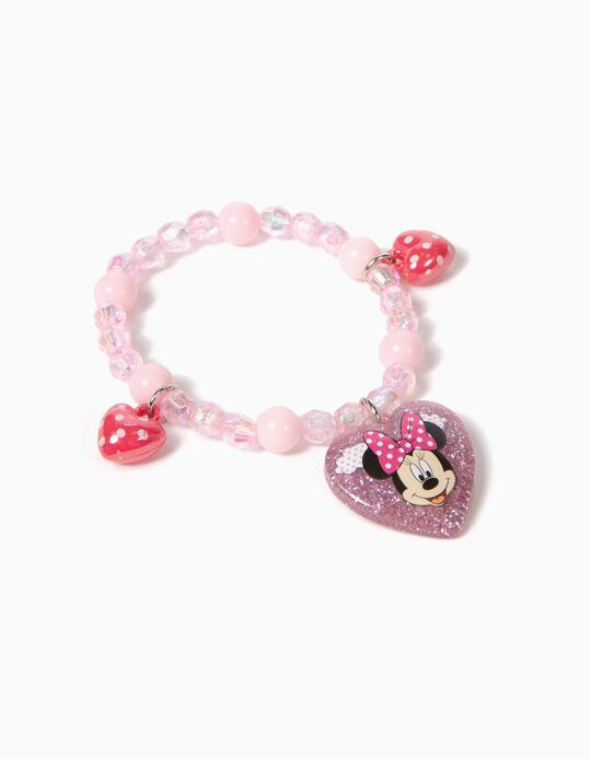 Pulseira Missangas Rosa Minnie