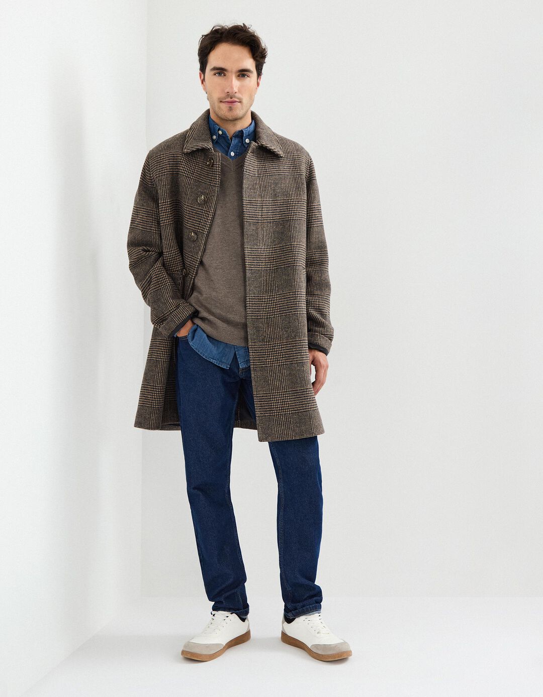 Sobretudo, Homem, Castanho Escuro