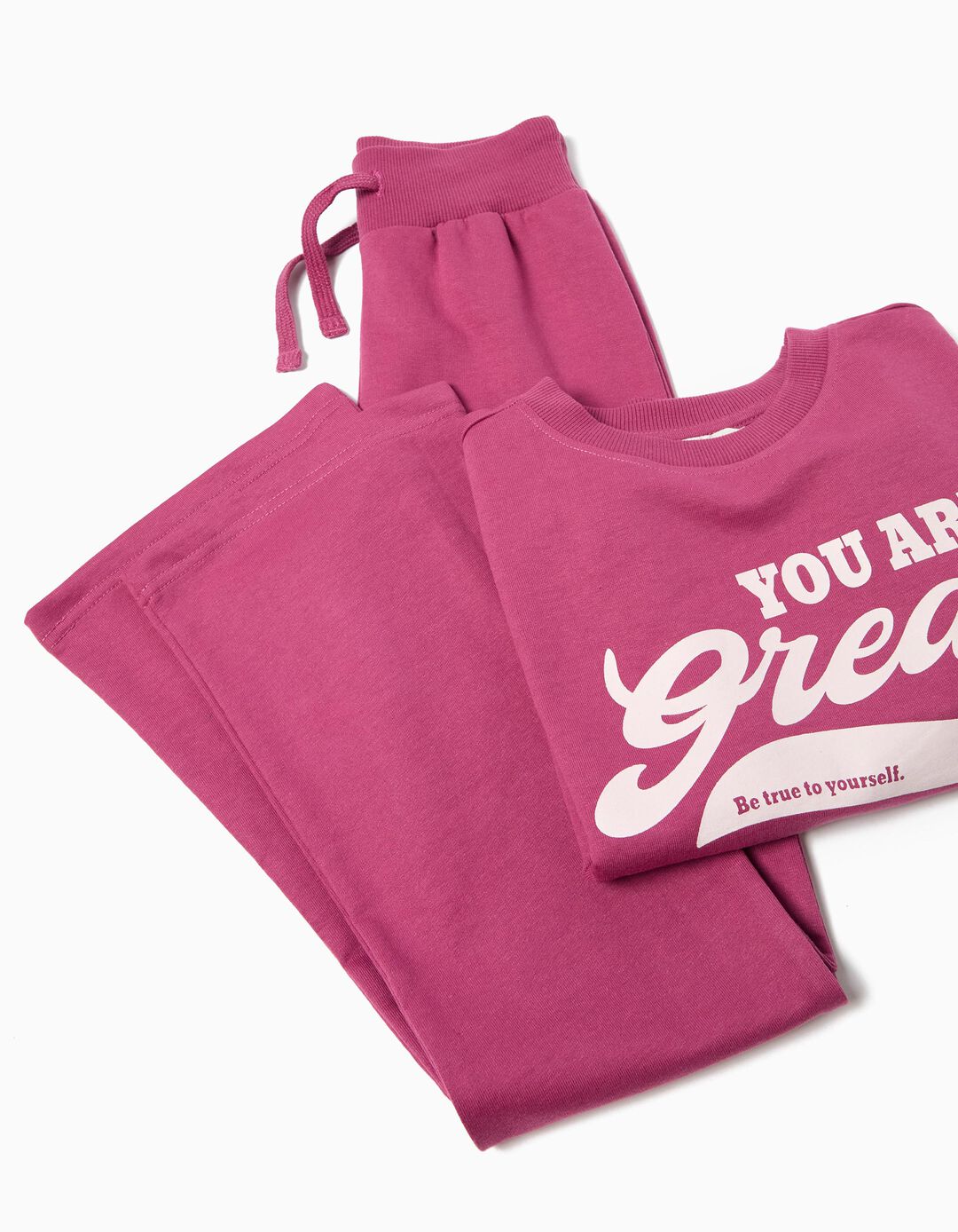 Conjunto de Jogging Felpa, Menina, Rosa Escuro
