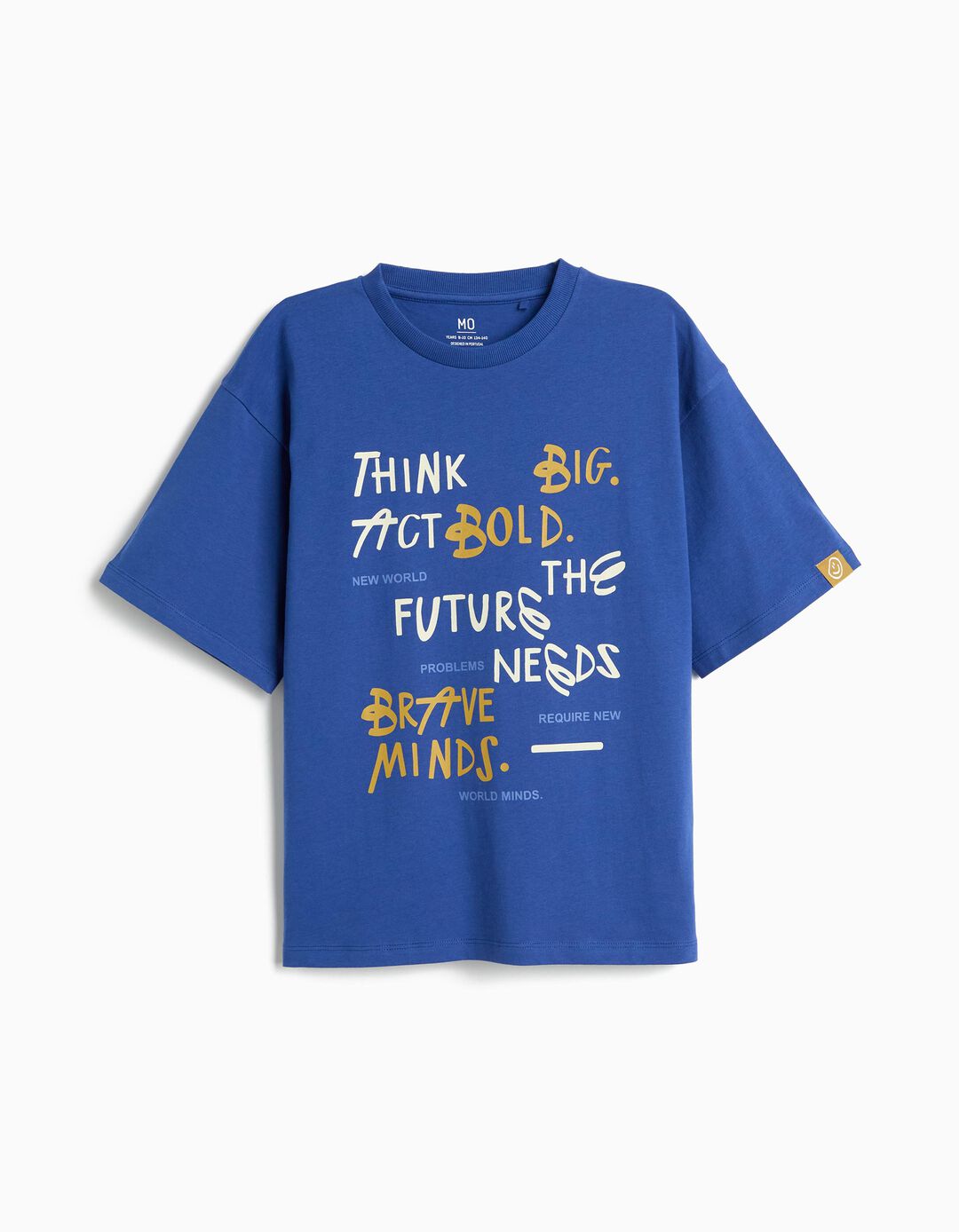 T-shirt Estampada 'Loose Fit', Menino, Azul Escuro