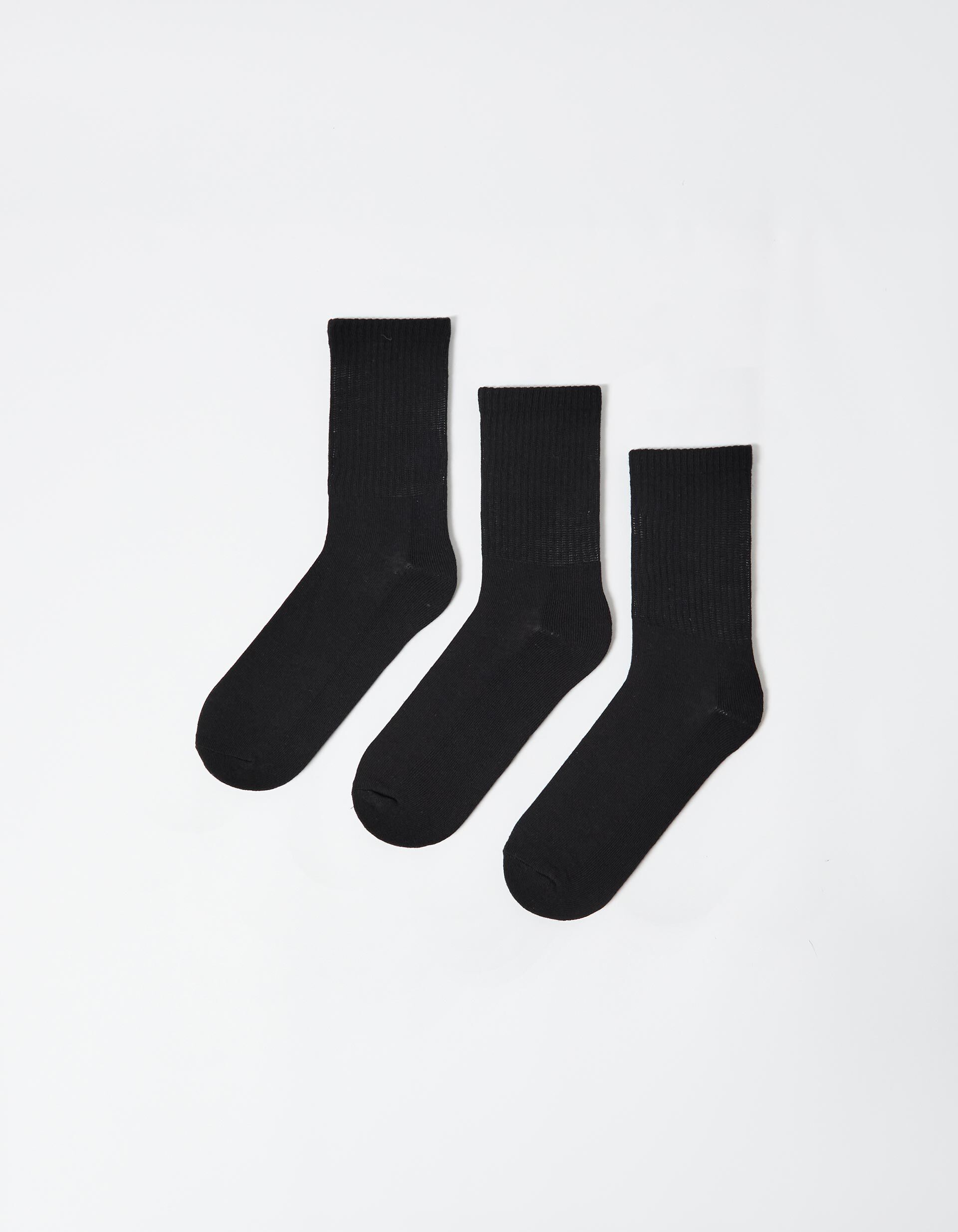 Comprar Online Pack 3 Pares de Meias Altas Caneladas, Homem, Preto