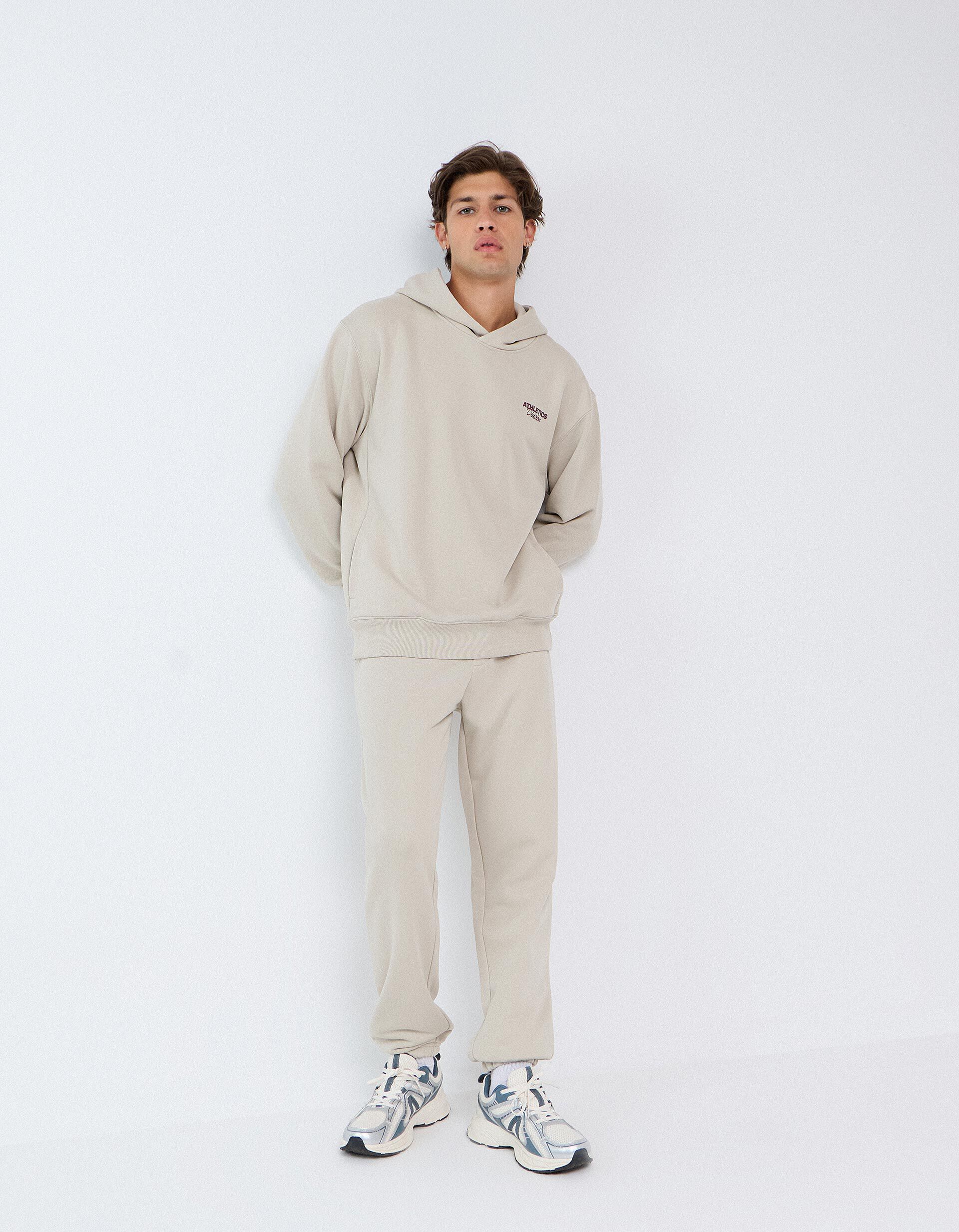 Comprar Online Cal&ccedil;as Jogger De Felpa, Homem, Bege Claro