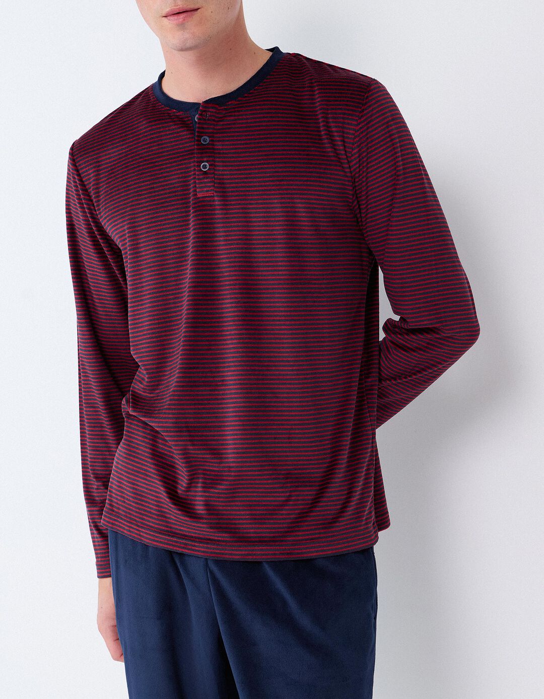 Pijama &Agrave;s Riscas, Homem, Azul 