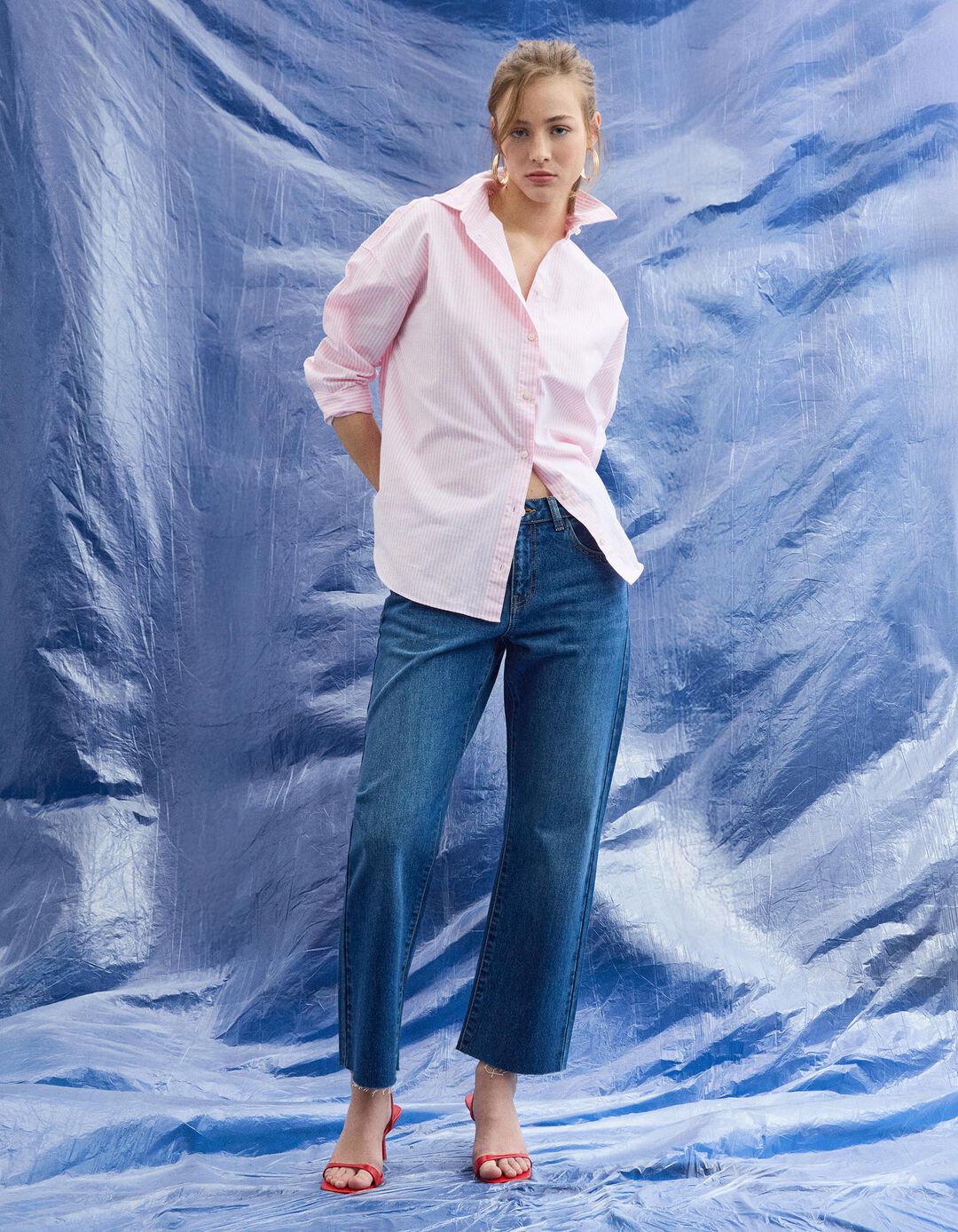 Camisa Oxford, Mulher, Rosa