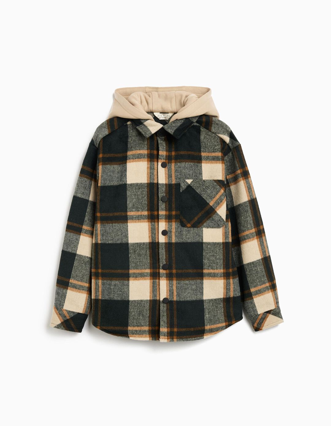 Sobrecamisa com Capuz, Menino, Verde Escuro