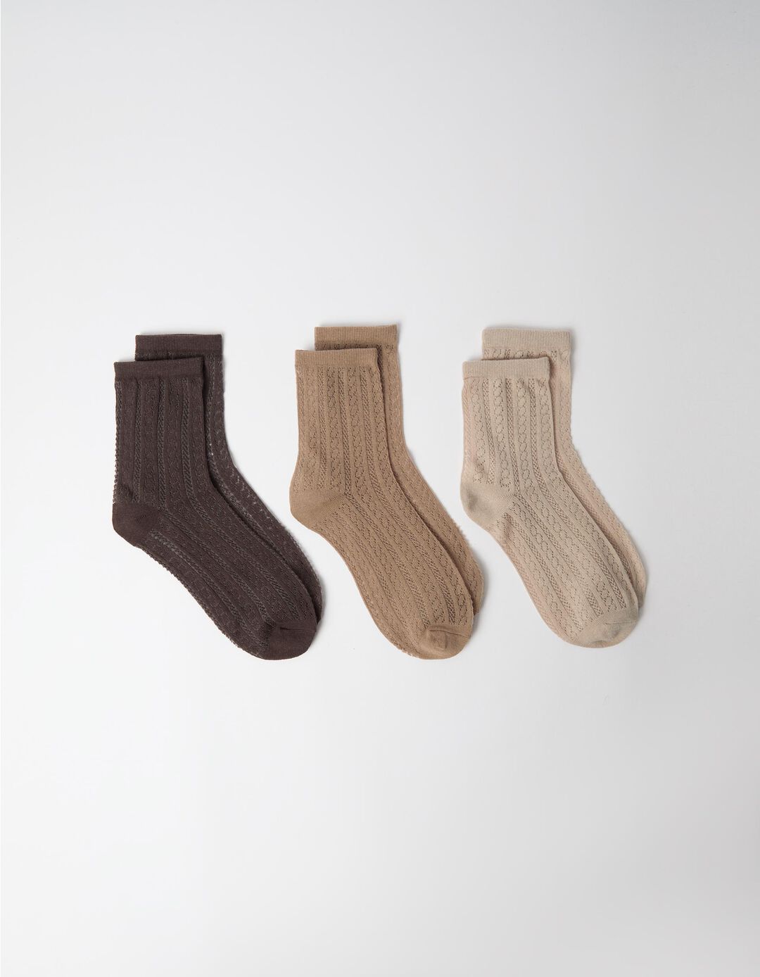 Pack 3 Pares De Meias, Mulher, Bege