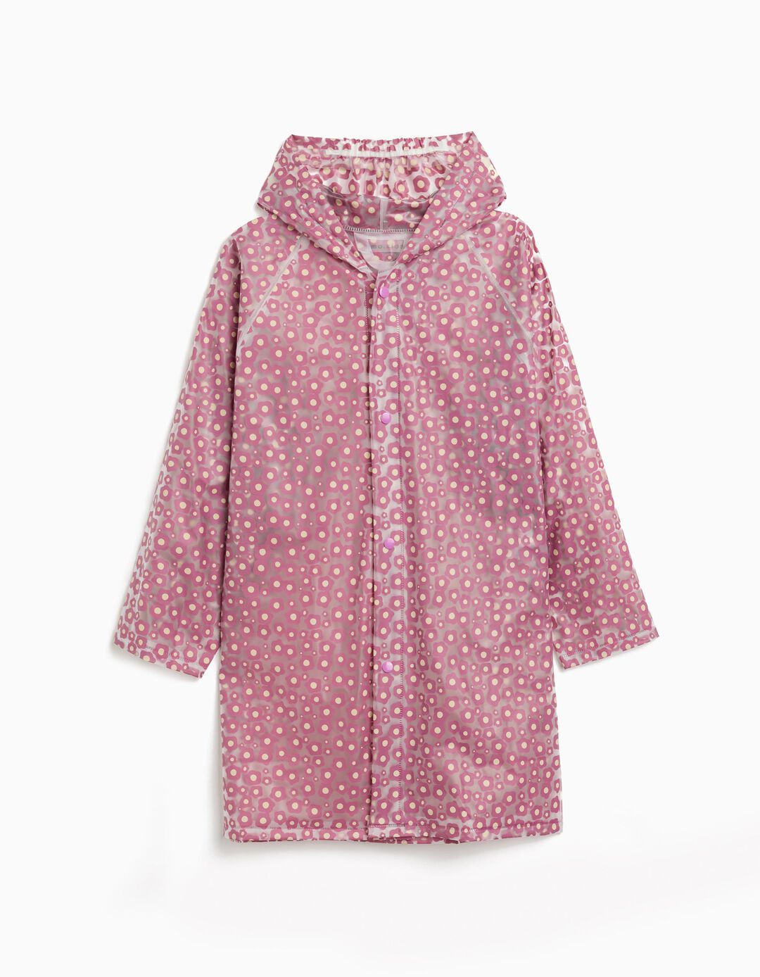Casaco Impermeável com Capuz, Menina, Rosa