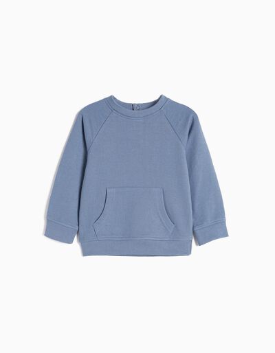 Fleece Sweatshirt, Baby Boys, Light Blue