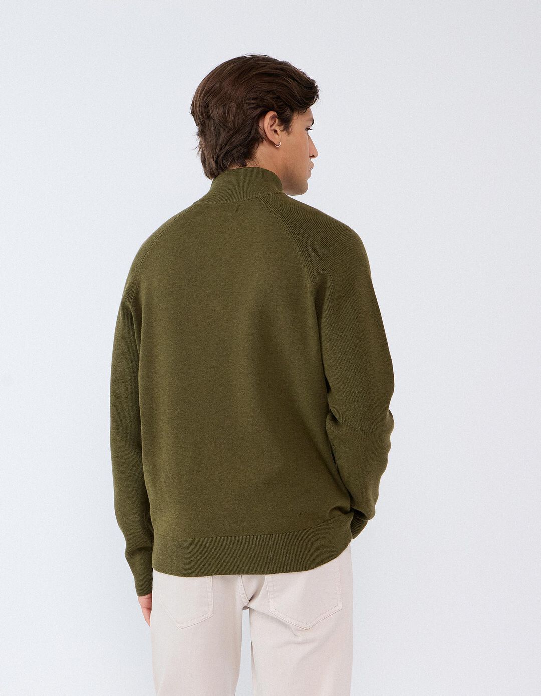 Sweatshirt De Malha, Homem, Verde Escuro