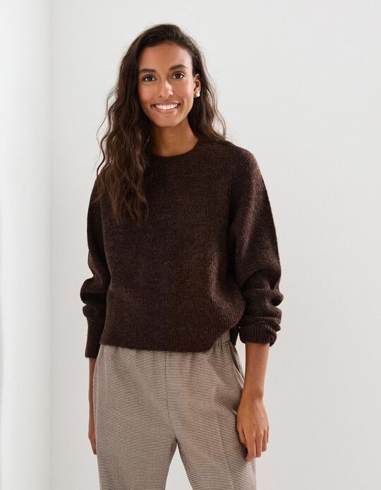 Comprar Online Camisola de Malha, Mulher, Castanho Escuro