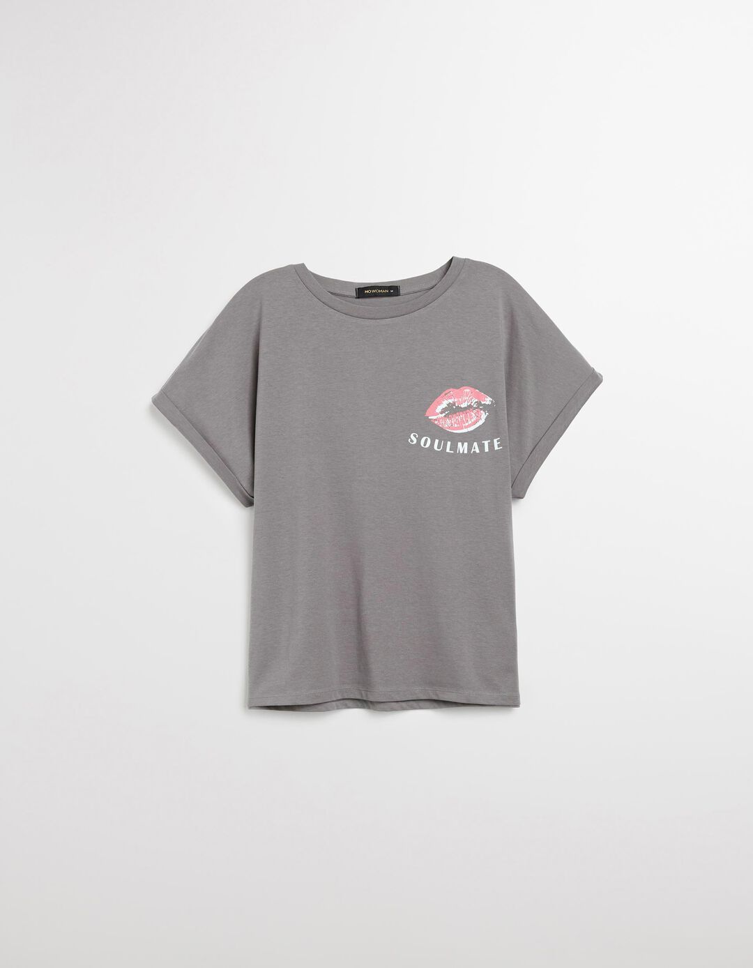T-shirt Print, Mulher, Cinzento