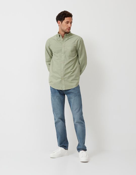 Long Sleeve Oxford Shirt, Men, Green