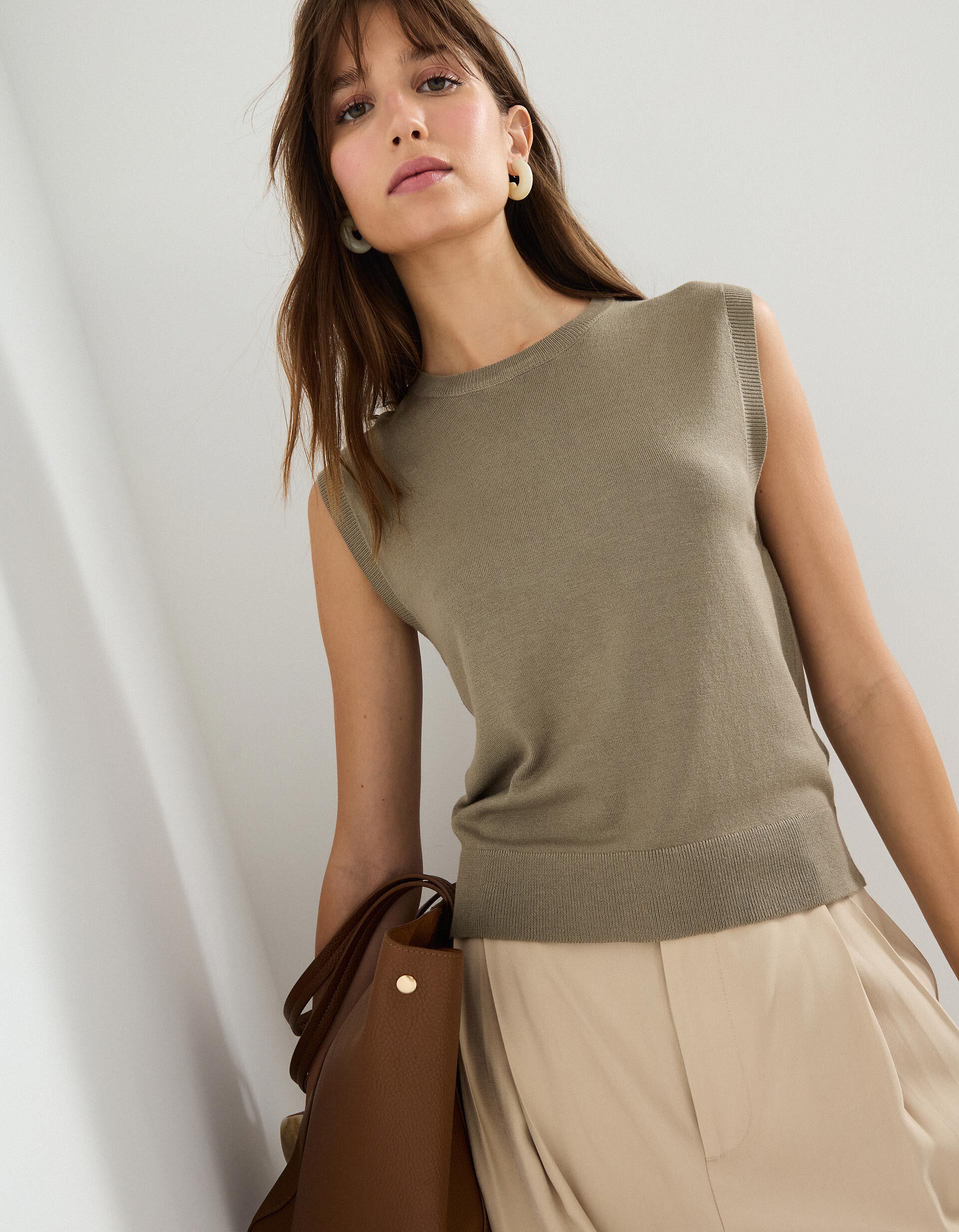 Comprar Online Colete de Malha, Mulher, Verde Escuro