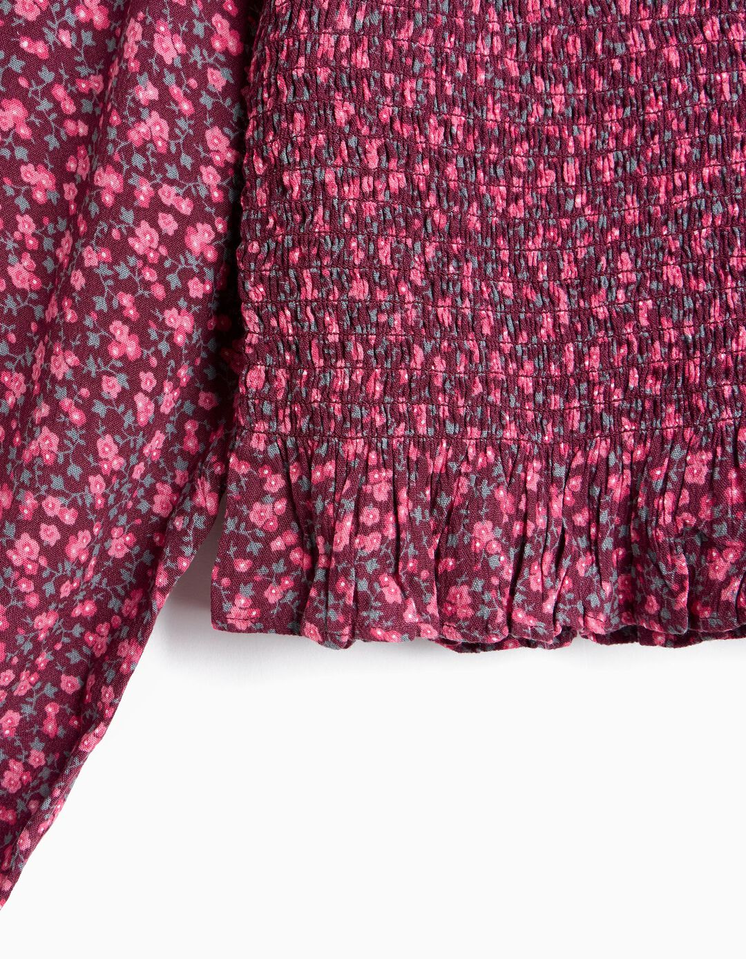 Blusa Smock, Menina, Rosa Escuro