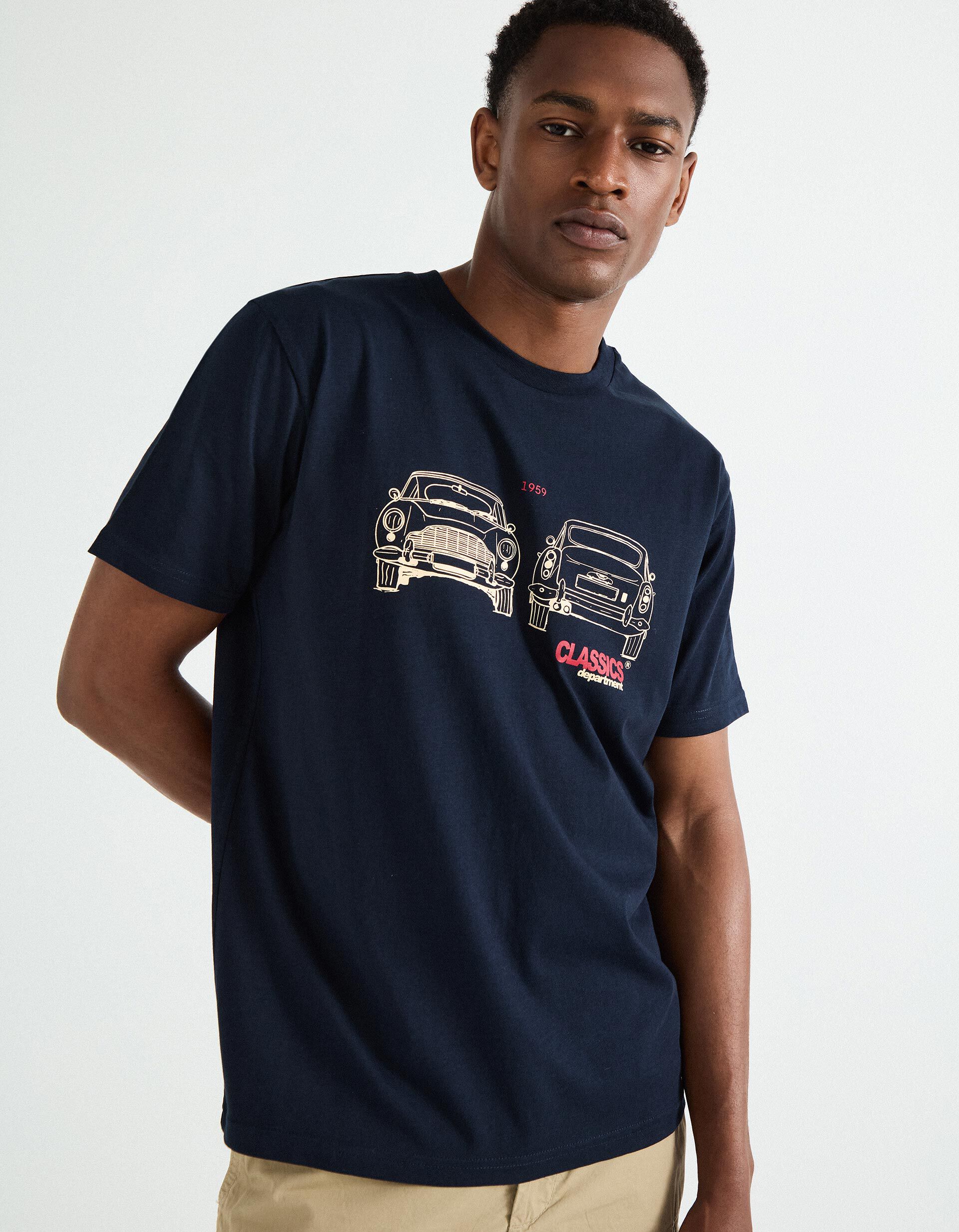 Comprar Online T-shirt Jersey Print, Homem, Azul Escuro
