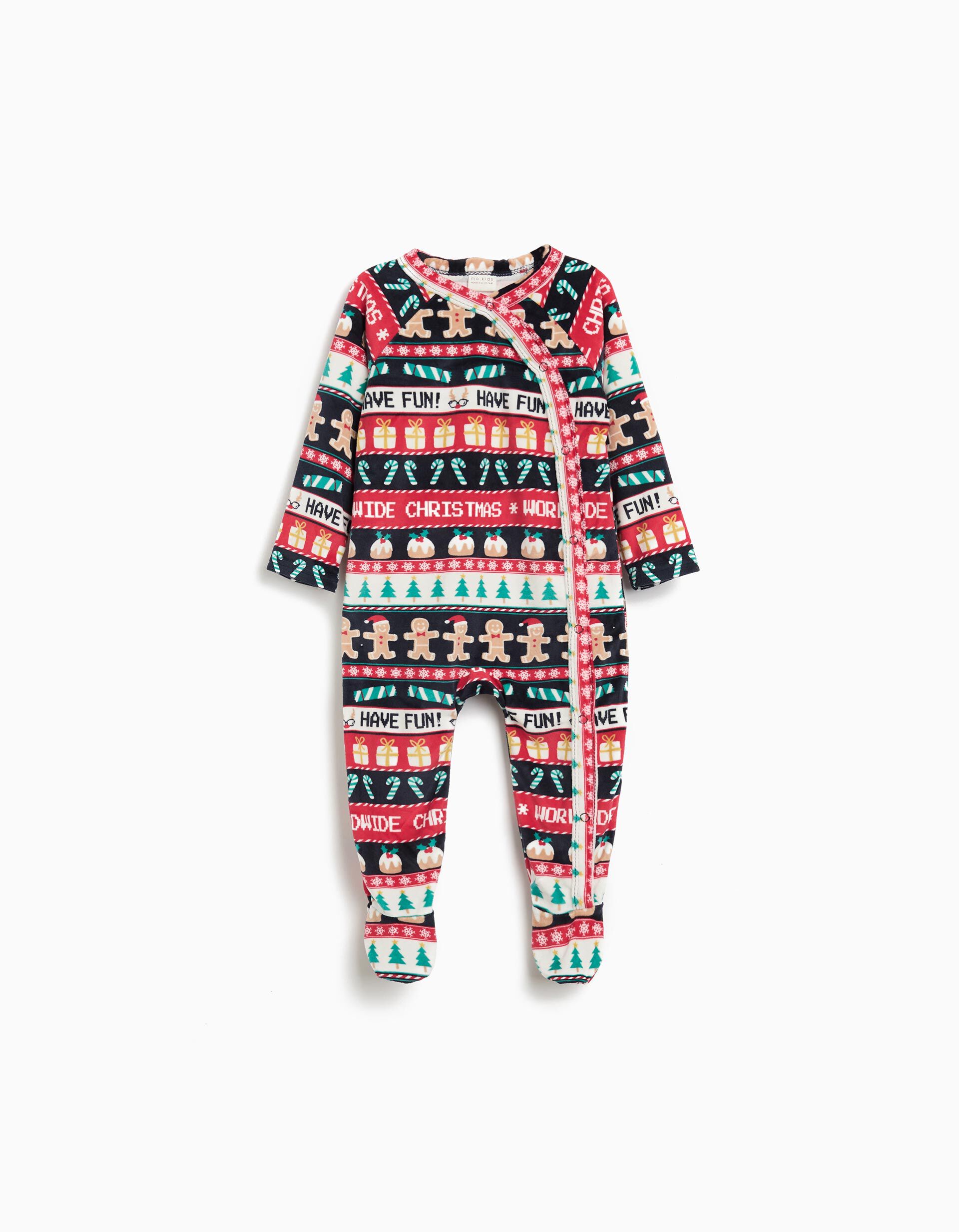 Comprar Online Babygrow Aveludado de Natal, Rec&eacute;m-Nascido, Azul Escuro