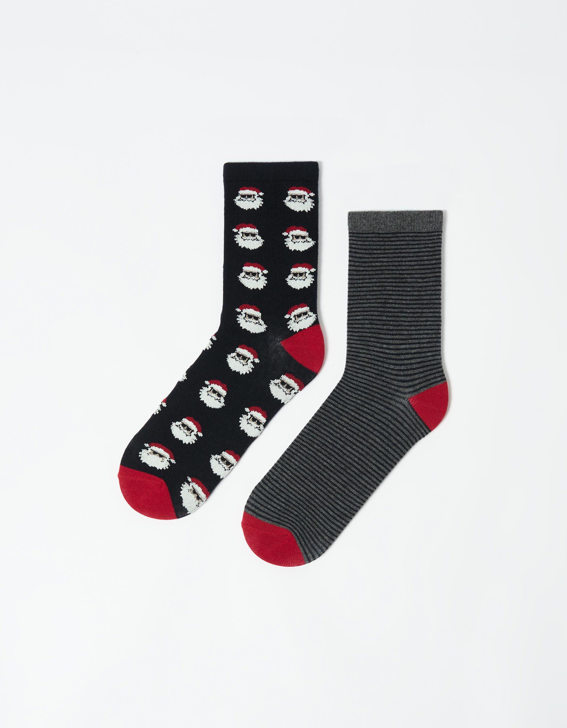 Comprar Online Pack 2 Meias de Natal, Homem, Azul Escuro 