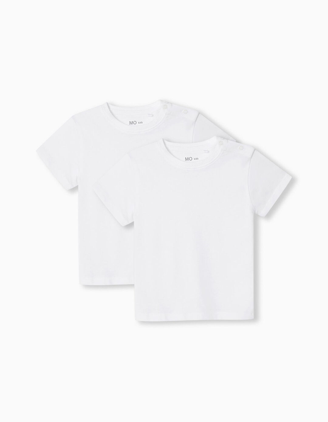 2 Basic Plain T-shirts Pack, Baby Boys, White