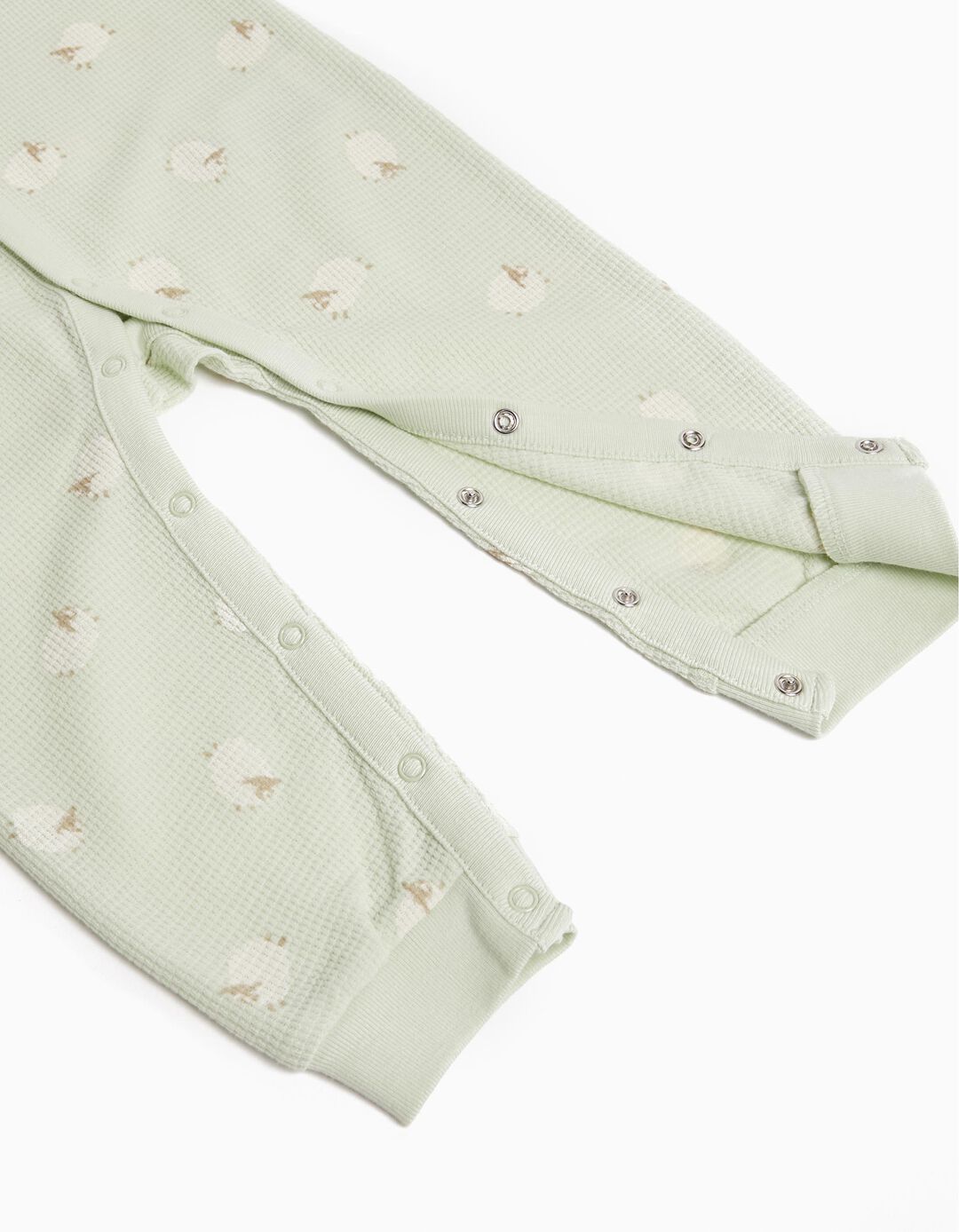 Babygrow Waffle, Baby Girl, Light Green
