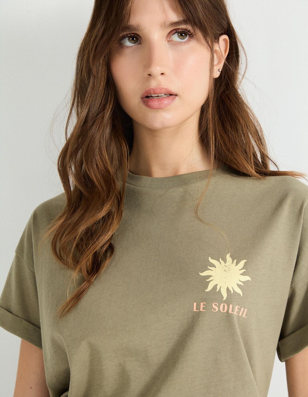 T-shirt Print, Mulher, Verde Escuro