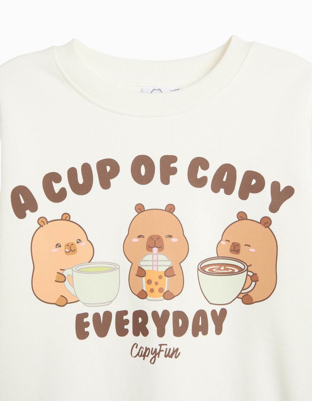 Sweatshirt 'Capybara' &copy;Capyfun, Menina, Branco