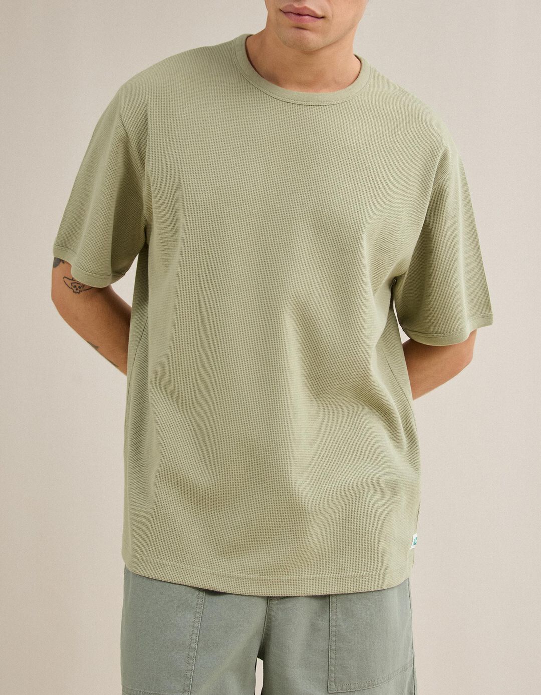 T-shirt Waffle, Homem, Verde