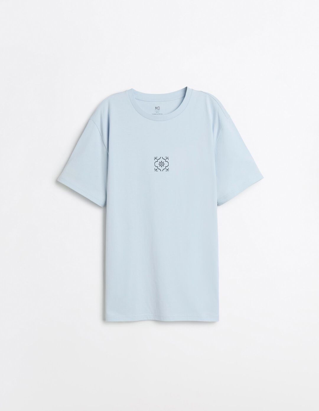 T-shirt Jersey Estampada, Homem, Azul Claro