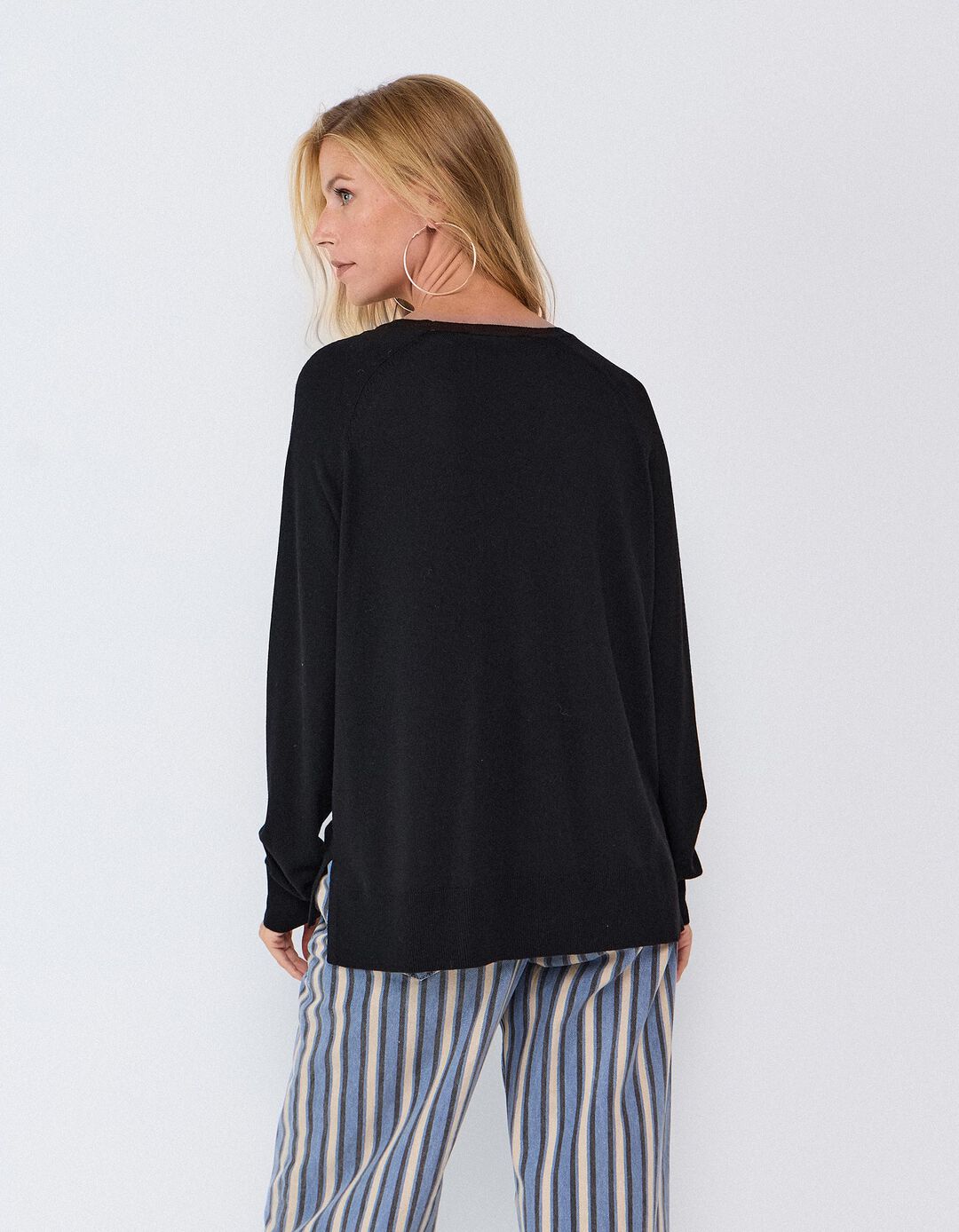 Sweater De Manga Comprida, Mulher, Preto