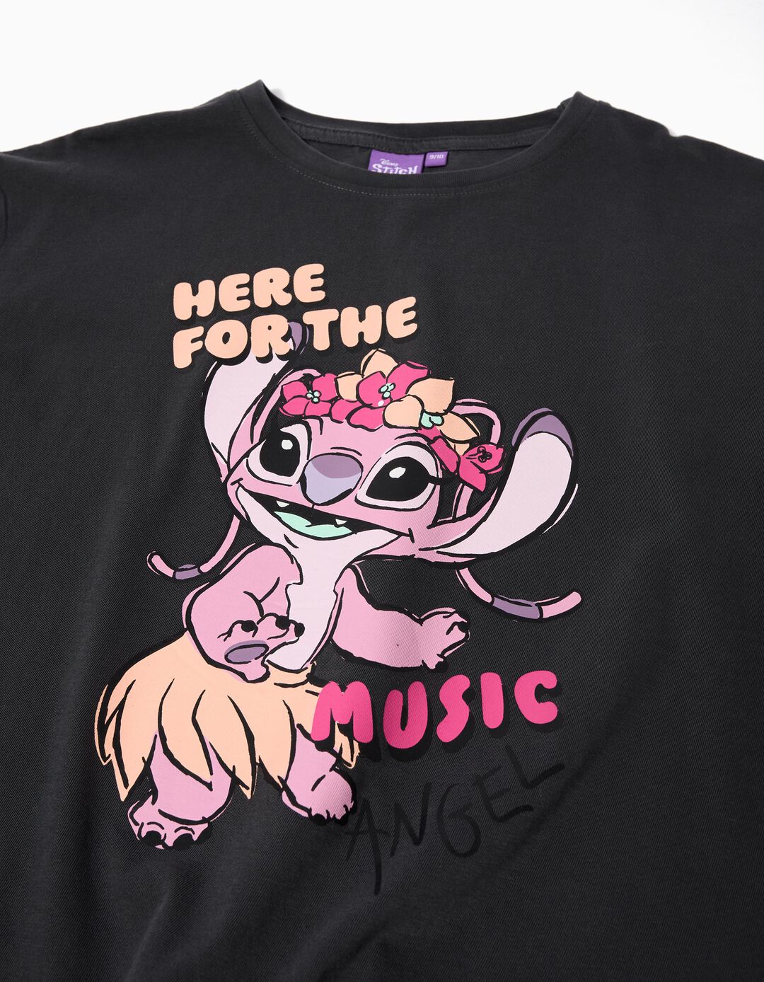 T-shirt 'Lilo e Stitch', Menina, Cinzento Escuro 