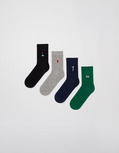 4 Pairs of Socks Pack, Men, Multicolour