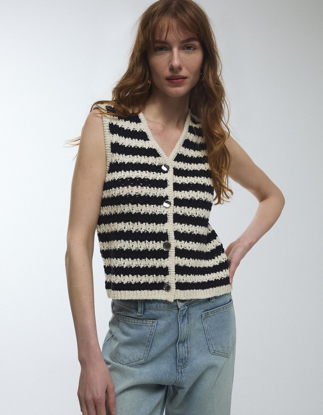 Colete de Malha, Mulher, Azul Escuro