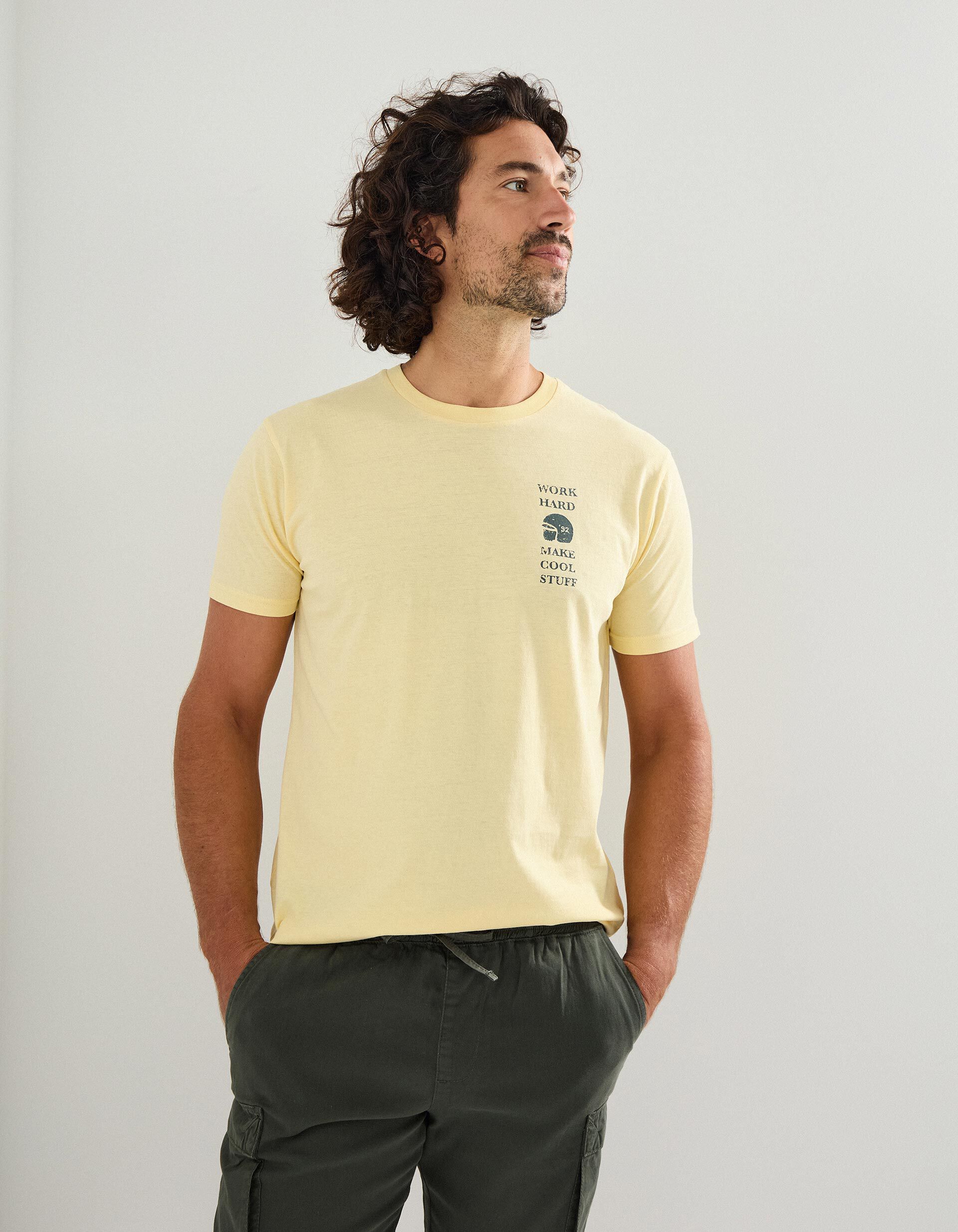 Comprar Online T-shirt Print, Homem, Amarelo Claro