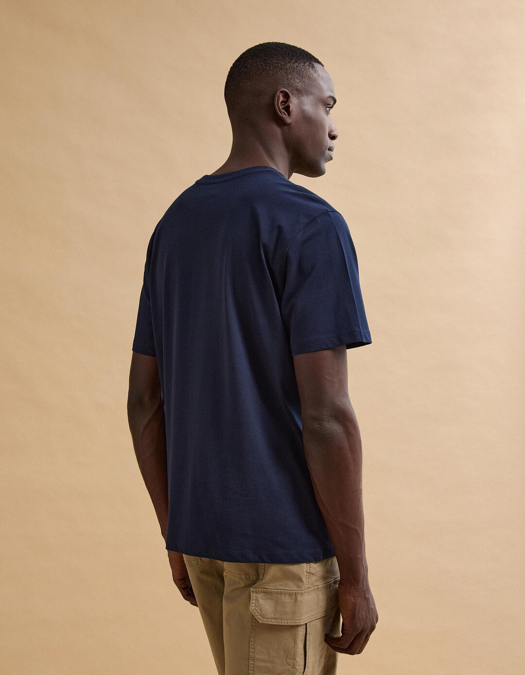 T-shirt Jersey Estampada, Homem, Azul Escuro