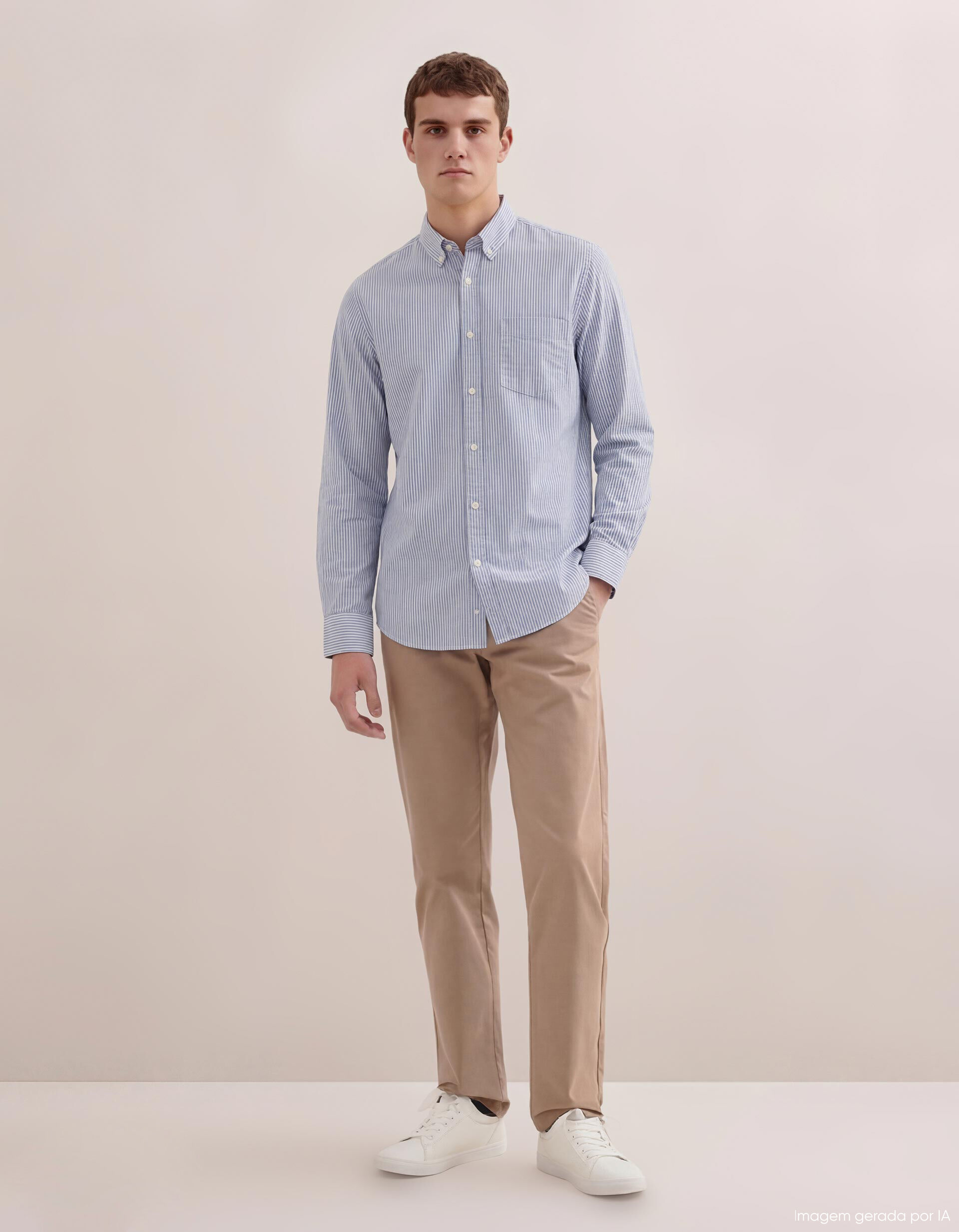 Comprar Online Camisa Riscas, Homem, Azul Escuro